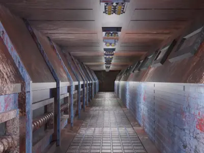 Dirty Tunnel Low-poly 3D model