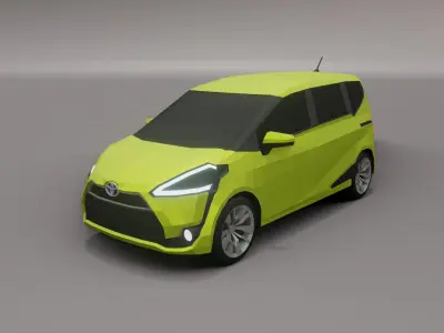 Toyota Sienta low poly 3D model