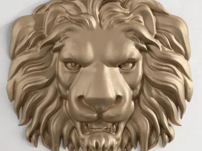 lion head wall decorative Free 3D model