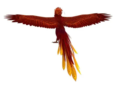 Fantasy Phoenix Eagle Low-poly 3D model