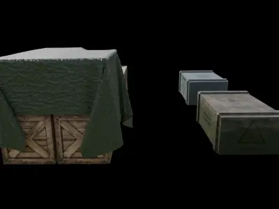 military boxes Low-poly 3D model