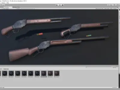  PBR Winchester Model 1887 Low-poly 3D model