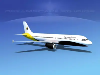 Airbus A320 LP Monarch Low-poly 3D model
