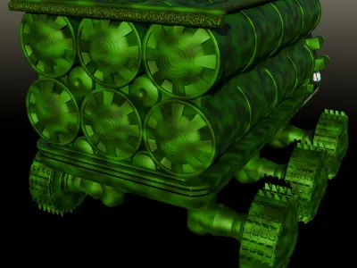 High-polly Remote Controled Fighting Vehicle MLRS 3D model