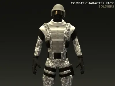 Combat Character Pack 1 Soldiers Low-poly 3D model