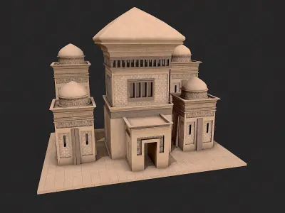 Old Egypt Desert Clay Building Collection Low-poly 3D model