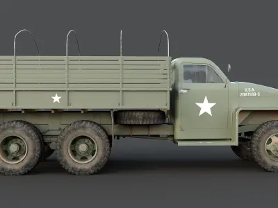 Studebaker US6 military truck us army Low-poly 3D model