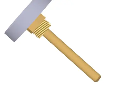 Thermometer d63 mm in a sleeve L80 mm 3D model