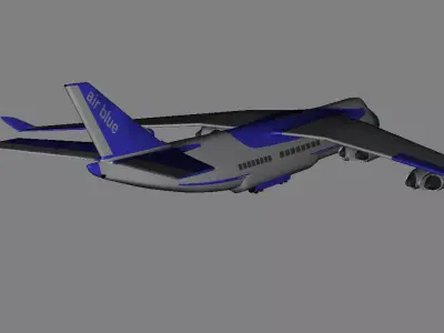 AirBlue Passenger Plane Airbus Low-poly 3D model