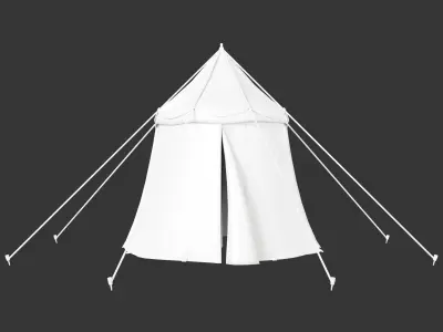 Medieval Common Camp Tent Medium Low-poly 3D model
