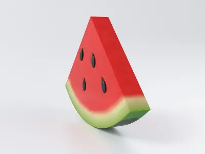 Cartoon Watermelon Slice 3 3D model