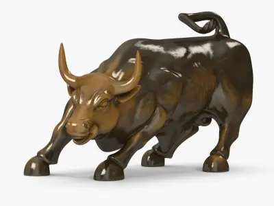 Wall Street Charging Bull Sculpture 3D model