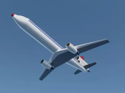 4-Engine Widebody Jetliner - Quad jet Concept Low-poly 3D model