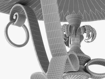 Custom made metal frame table with black basalt polished top 3D model