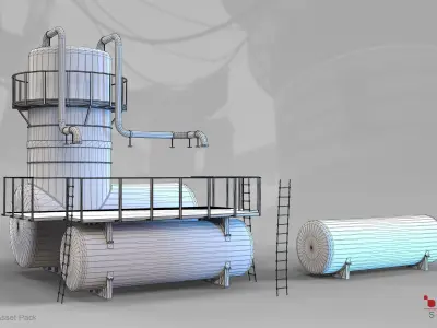 ModHouse 20 of 36 - Post Apocalyptic Low-poly 3D model