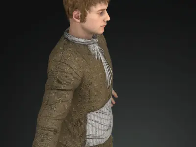 Napoleonic civilian 1812 Low-poly 3D model