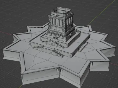 statue of liberty pedestal 3D model