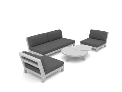 garden furniture set  Low-poly 3D model