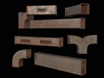 Ventilation Modular PBR 02 Low-poly 3D model