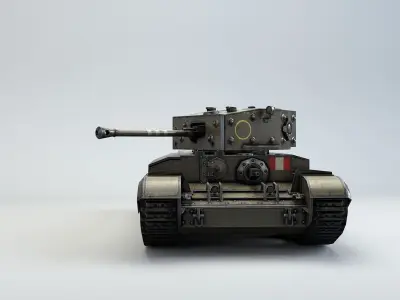 Low Poly Cromwell medium tank Low-poly 3D model