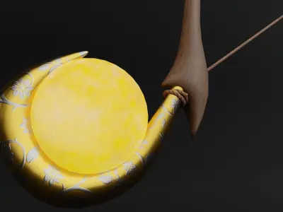 Elf Bow Low-poly 3D model