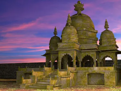 old castel Low-poly 3D model