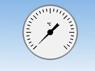 Thermometer d100 mm in a sleeve L50 mm 3D model