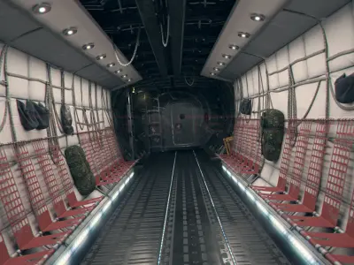 Aircraft Interior PBR Low-poly 3D model