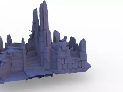 Castle stone Ruin Rocks 3D model