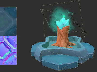 Inhibitor for moba games Hand painted Low-poly 3D model