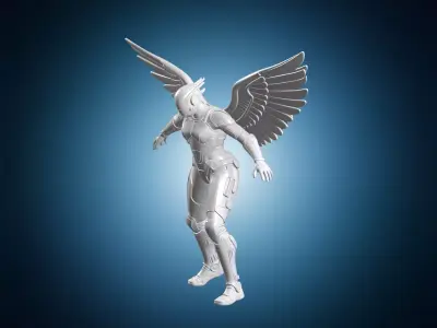 Sleek Sci-Fi Angel 3D Print Sculpture 3D print model