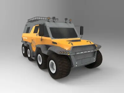 8X8 Russian Centipede Truck Low-poly 3D model