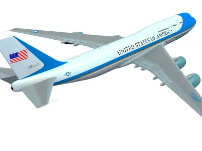  Air Force One Aerial Scene 3D model