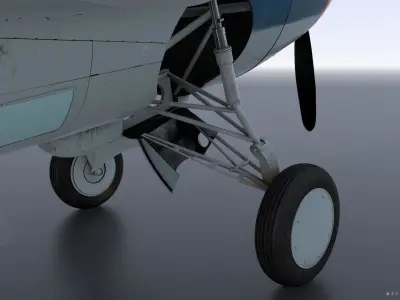 F4F-3 WILDCAT MF1 Low-poly 3D model