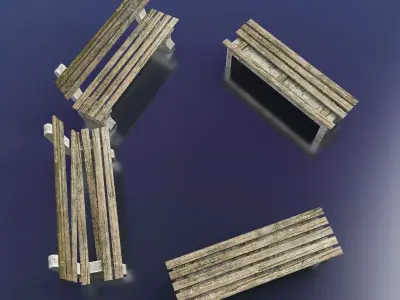 Benches park bench - park bench Free low-poly 3D model