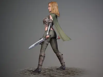 Female Rogue - Game Ready Low-poly 3D model Low-poly 3D model