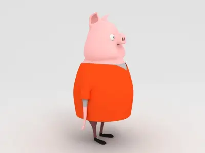 Pig Character Free 3D model