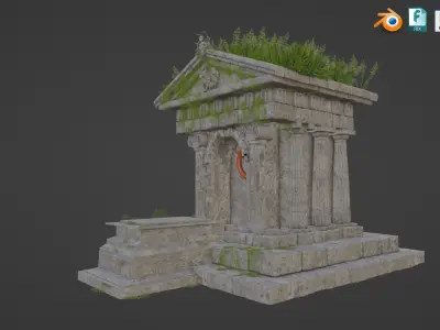 Abandoned Greek Temple - Ancient Architecture Low-poly 3D model