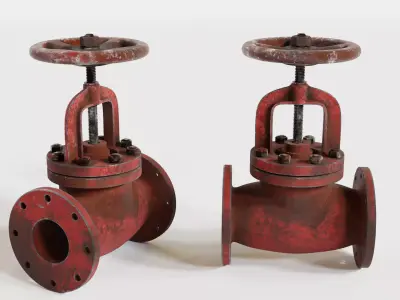 Gate Valve - dirty and rust 3D model