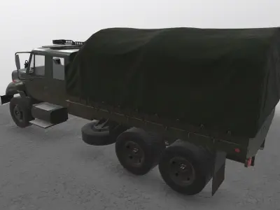 Military Truck Green Low-poly 3D model