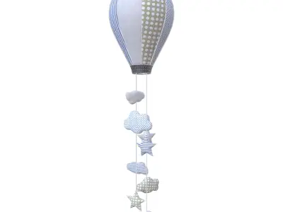 hot air balloon baby mobile Low-poly 3D model