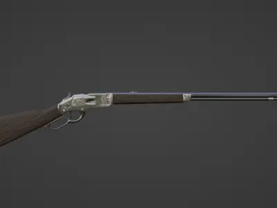 1873 Winchester Rifle Low-poly 3D model