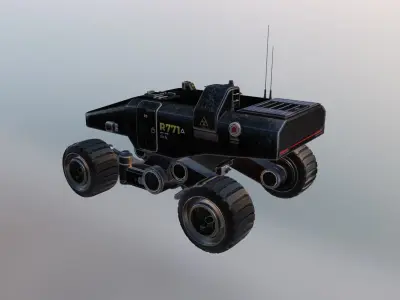 Mars Rover Black Transporter Source Files Attached 8K Textures Low-poly 3D model