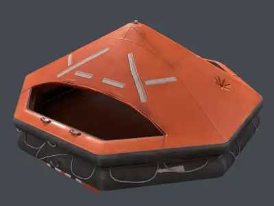 liferaft throw overboard (DK-16) 3D model