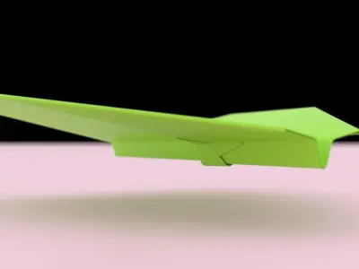 paper airplane animation 3D model