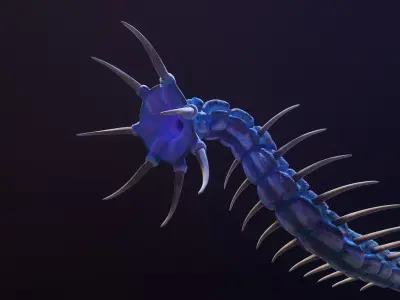 Giant Worm Low-poly 3D model