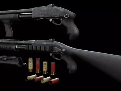 Remington 870 shotgun Low-poly 3D model