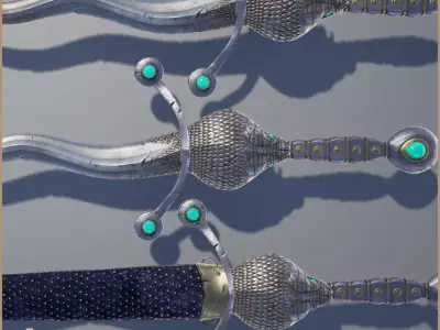 Legendary Cobra Sword Low-poly 3D model