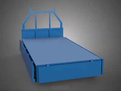 3 WAY WIDE DECK DROP SIDE LOAD BED BODY PICKUP TRUCK GATE DOOR 3D model