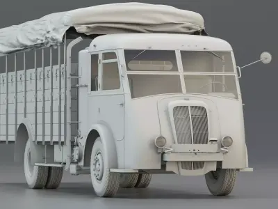WWII French Utility Gas Generator Truck 3D model